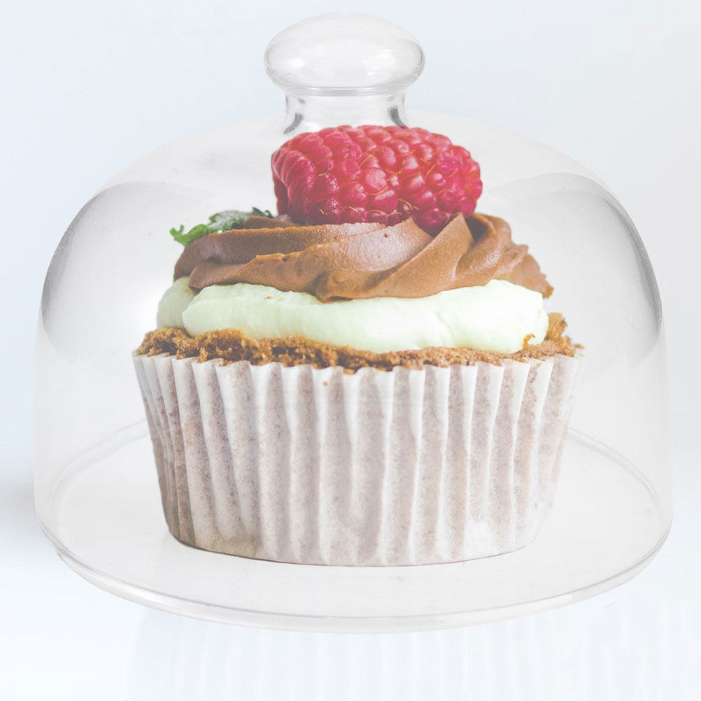 Plastic Dome Clear - 2個入り透明ケーキドームカバー、クリアな丸型ガラス製食品防塵ディスプレイクローシュ、ケーキ、ペストリー、フルーツの保護用