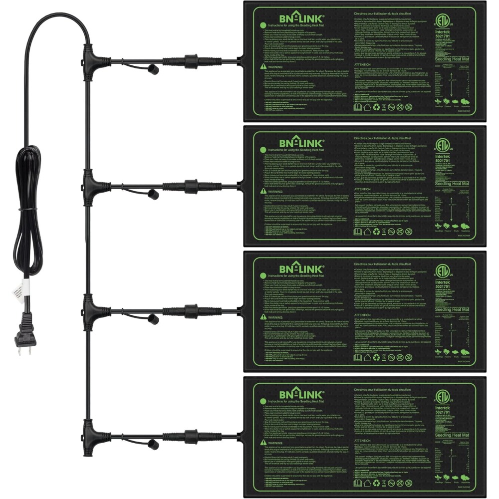Heat Mat Seedling - 苗用ヒートマット 10x20.75インチ 4枚パック 防水植物発芽加熱パッド 室内種まき 水耕栽培用