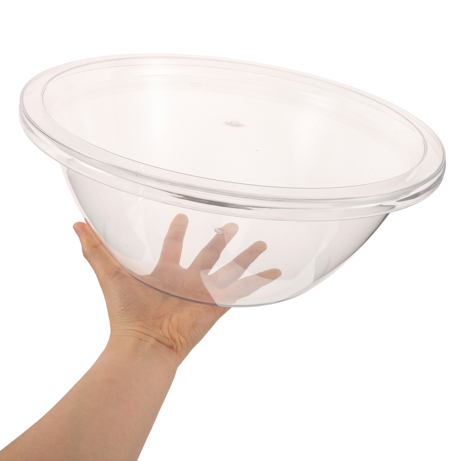 Plastic Dome Clear - 2個セット プラスチック製ベーキングミキシングボウル 透明なネスティングサラダボウル ドーム型蓋付き 食材の準備、サービング、冷凍庫での保存、持ち帰り用食品に最適