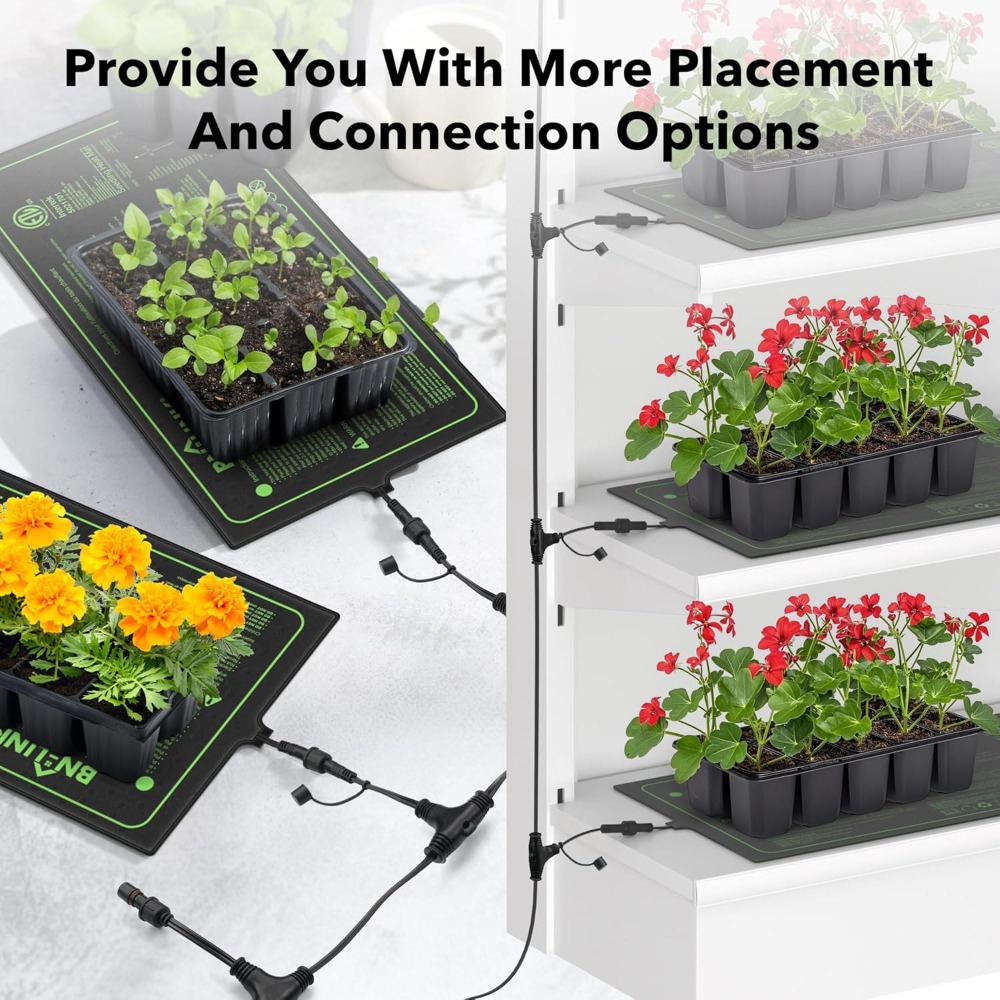 苗用ヒートマット 10x20.75インチ 4枚パック 防水植 - Heat Mat Seedling のレビューと価格