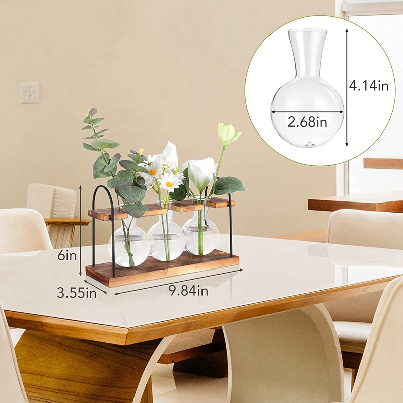 木製スタンド付き植物繁殖ステーション、植物テラリウムデスクト - Propagation Station Vase のレビューと価格